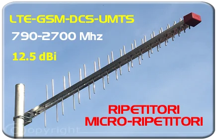 Protel AR1045 antenna logaritmica alto guadagno Ripetitori Microripetitori LTE GSM-R UMTS GSM DCS WI-FI  2G-3G-4G 790 2170Mhz