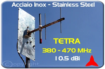 AR1046 Antenna Direzionale UHF yagi TETRA Larga Banda 10.5 dBi 380 470 MHz Protel