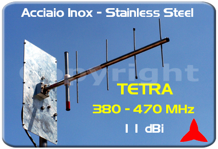 AR1047 Antenna direzionale larga banda UHF Yagi Tetra 11 dBi  380 470 MHz