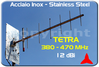 Protel AR1048 Antenna UHF direzionale Yagi TETRA larga banda 12 dBi 380 470 MHz