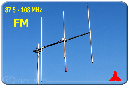 Protel ARYCKM-B-37X  Antenna Direttiva Yagi 3 tre elementi Banda Stretta FM 87 88 108 MHz