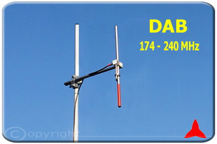 DAB-ARDCKM-D-13X Antenna Dipolo Omnidirezionale 174-240MHz Protel