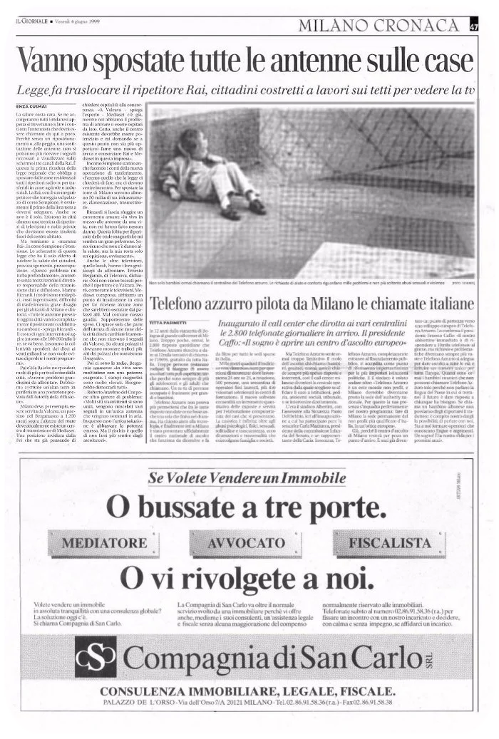 Stampa Protel Antenne Il Giornale Magazine  06-1999