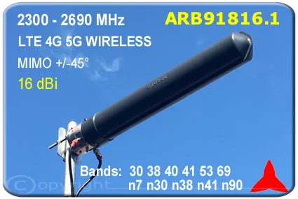 Protel ARB91816.1 Antenna MIMO yagi direzionale doppia alimentazione indipendente +-45° 2300 2690 MHz 16dBi