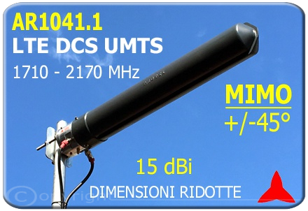 Protel AR1041 antenna yagi Mimo doppia polarizzazione incrociata +/- 45° alto guadagno LTE-DCS-UMTS-3G-4G 1710- 2170 MHz