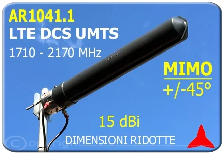Protel AR1041 antenna yagi Mimo doppia polarizzazione incrociata +/- 45° alto guadagno LTE-DCS-UMTS-3G-4G 1710- 2170 MHz